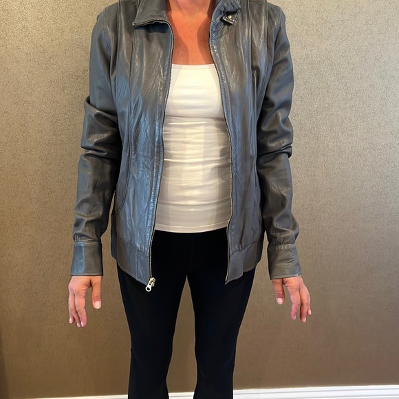 Mike and Chris exclusive for Ron Herman Grey Leather Jacket - Picture 4 of 5